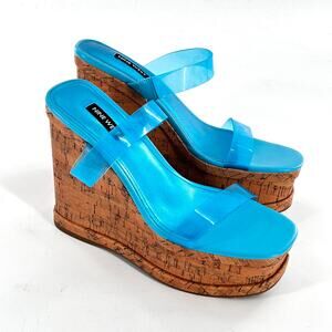 Nine West Blue Wedge Sandals